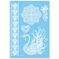 YHB White-028 face arm stickers temporary tattoo paper a4 white henna party favors tattoo stickers